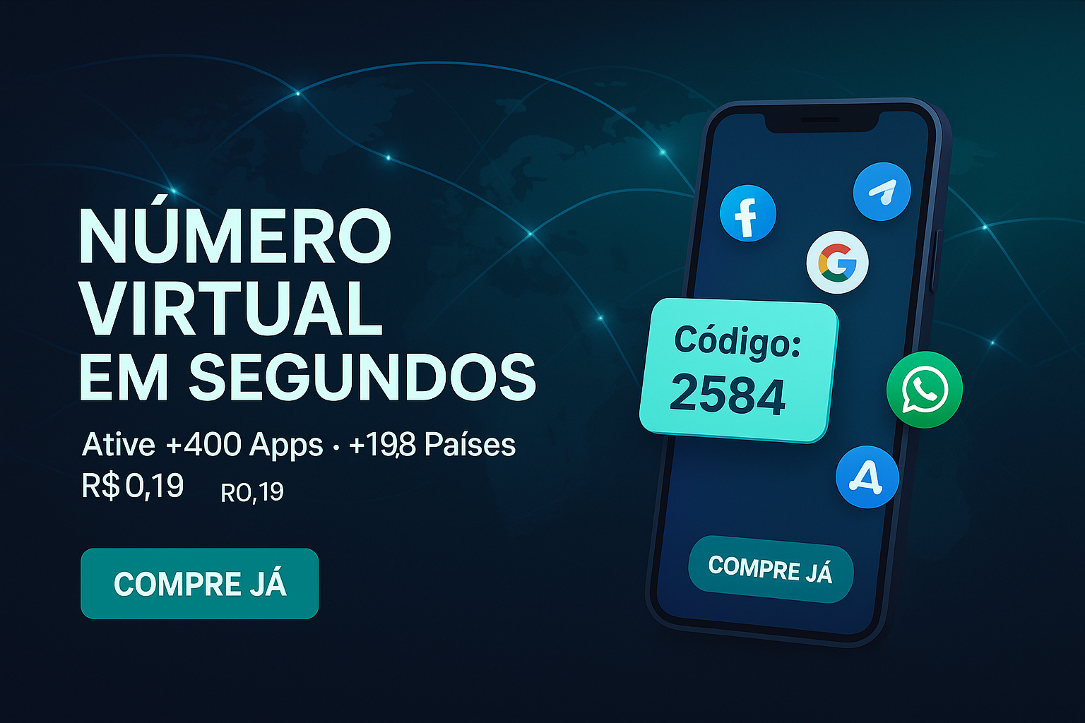 Comprar Número Virtual WhatsApp e Facebook - Número Virtual SMS